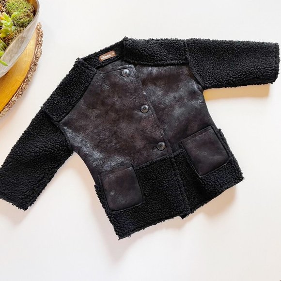 Milibam Black Sherpa Jacket | Size 110/3 - Picture 1 of 7